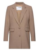 Selected Slfrita Ls Relaxed Blazer Camel Mel Noos Beige