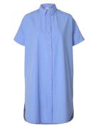 Selected Slfblair 2/4 Short Shirt Dress Noos Blå