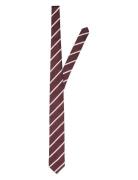 Selected Slhlane Stripe Tie Noos Burgundy