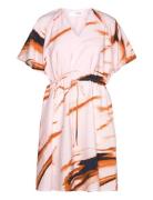 Selected Slfattia Ss Aop V-Neck Short Dress B Rosa