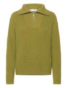 Selected Slfbloomie Ls Knit Half Zip Noos Grön