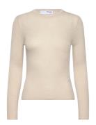 Selected Slfnaja Ls Knit O-Neck Kräm