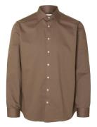 Selected Slhslim-Ethan Shirt Ls Spread Noos Brun