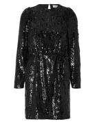 Selected Slfari-Colyn Ls Short Sequins Dress B Svart
