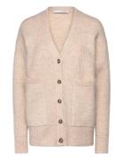 Selected Slfalva Ls Knit Cardigan Kräm