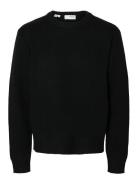 Selected Slhcody Ls Knit Relaxed Crew Neck Noos Svart