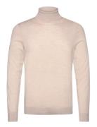 Selected Slhtray Ls Knit Merino Roll Neck Noos Beige