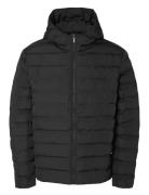 Selected Slhbarry Quilted Hoodjacket Noos Svart
