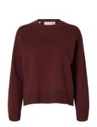 Selected Slfkamma Ls Knit O-Neck Burgundy