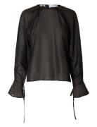 Selected Slfiris Ls O-Neck Top Svart