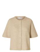 Selected Slflulu 2/4 Knit Cardigan Noos Beige