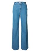 Selected Slfevelyn Hw Extra Wide Jeans Blå