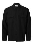 Selected Slh-Leroy Linen Blend Overshirt Ls Noos Svart