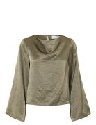 Selected Slfselene Ls Draped Neckline Top B Grön