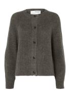 Selected Slflulu Ls Knit Short Cardigan Noos Grå