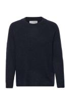 Selected Slflulu Ls Knit O-Neck Noos Marinblå