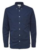 Selected Slhregrick-Ox Shirt Ls Noos Marinblå