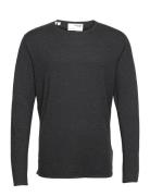 Selected Slhrome Ls Knit Crew Neck Svart