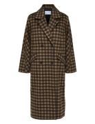 Selected Slfnew Element Wool Coat B Check Curve Brun