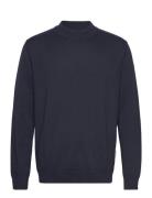 Selected Slhrobert Ls Knit Mock Neck Marinblå
