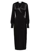 Selected Slflyra Ls Ankle Wrap Dress B Svart