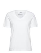 Selected Slfmyessential Ss V-Neck Tee Noos Vit