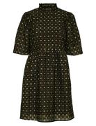 Selected Slfsofine 2/4 Short Jacquard Dress B Svart