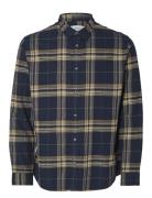 Selected Slhslimowen-Brushed Shirt Ls Noos Marinblå