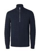Selected Slhryan Structure Half Zip Marinblå