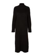 Selected Slfmaline Ls Knit Dress High Neck Noos Svart