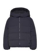 Mango Hood Quilted Coat Svart