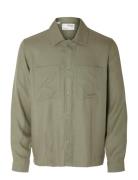 Selected Slh-Conrad Overshirt Ls Tencel Grön