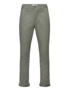 Mango Plain Chino Trousers Khaki Green