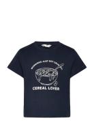 Mango Short-Sleeved Printed T-Shirt Svart