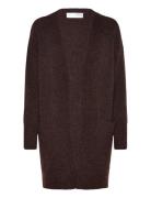 Selected Slflulu New Ls Knit Long Cardigan B Noos Brun
