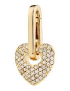 Pilgrim Charm Crystal Heart Pendant Gold-Plated Silver
