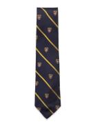 Polo Ralph Lauren Striped Silk Narrow Repp Club Tie Marinblå