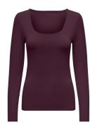ONLY Onlea L/S 2-Way Deep Neck Top Jrs Noos Burgundy