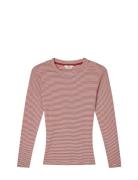 Mads Nørgaard 2X2 Cotton Stripe Tuba Tee Ls Röd