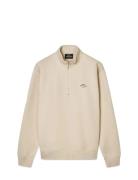Mads Nørgaard Standard Half Zip Logo Sweat Kräm