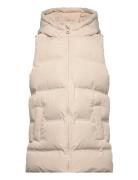 Mango Long Hooded Vest Kräm