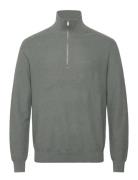 Mango Microstructure Sweater With Zipper Collar Grön