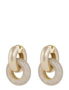 SNÖ Of Sweden Liz Double Ring Crystal Ear Guld