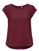 ONLY Onlvic S/S Solid Top Noos Wvn Burgundy