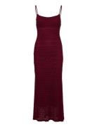 Bardot Louisa Mesh Midi Dress Burgundy