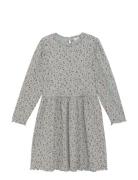 Minymo Dress Ls Aop Rib Grå