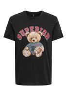 ONLY Onllucy Life Reg S/S Top Box Jrs Svart