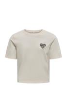 Kids Only Kogrex Leo Heart S/S Top Jrs Noos Kräm