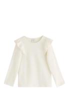 Lindex Top L S Rib With Frill Vit