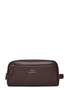 Polo Ralph Lauren Pebbled Leather Travel Case Brun